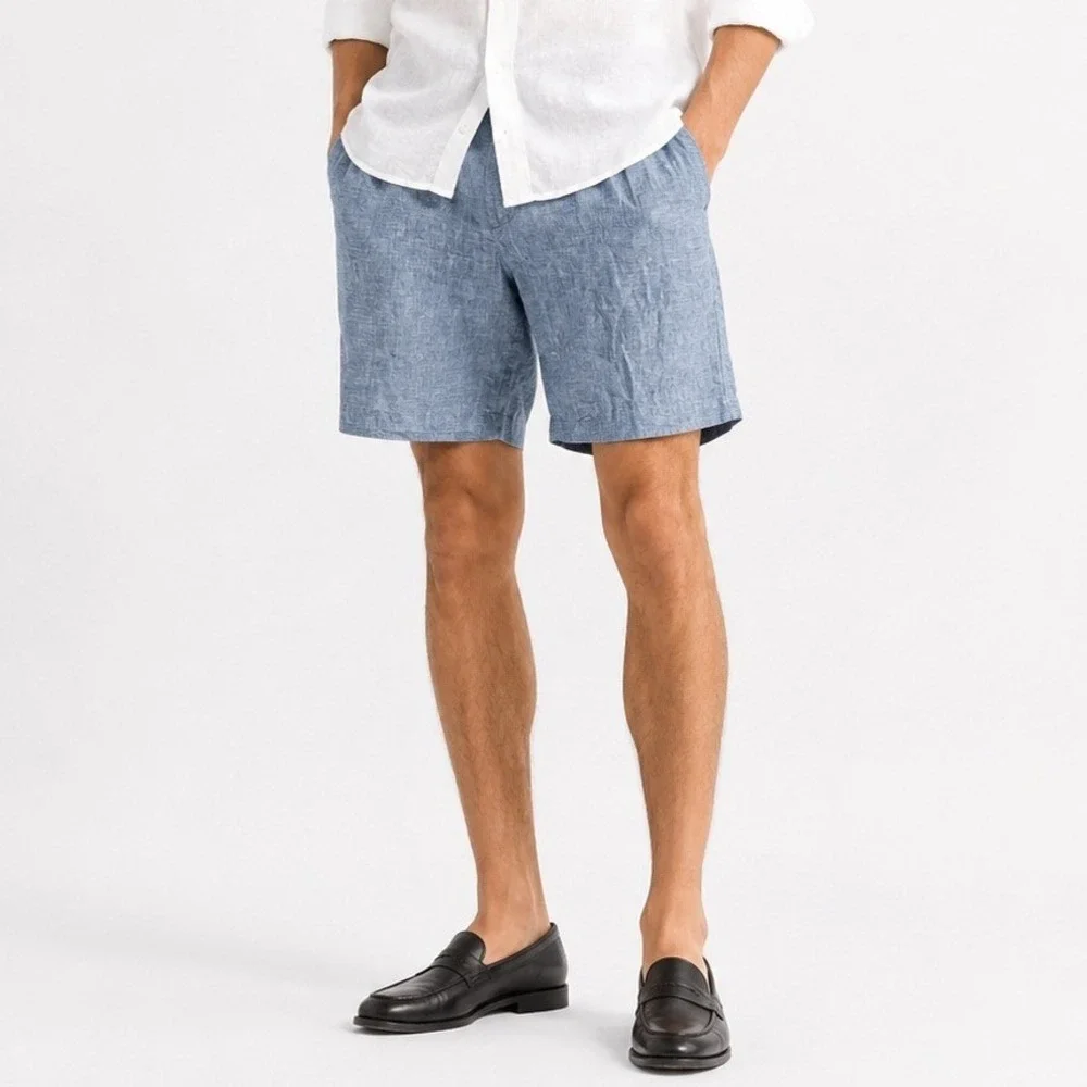 Everlane 7 inch Linen Trouser Shorts Chambray Blue Tailored Summer Men's 31